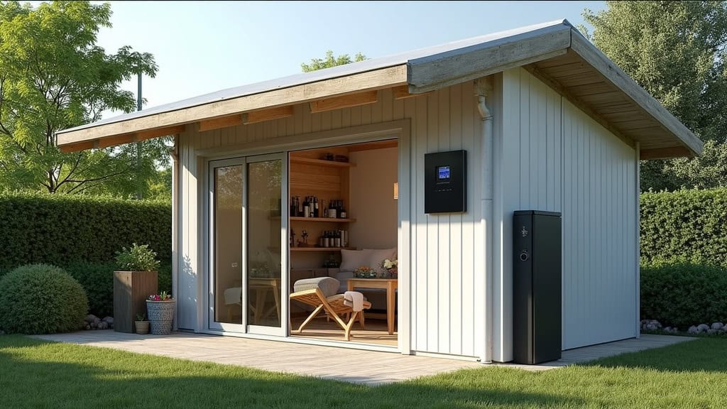 Borne de recharge domestique installée dans un jardin à Val-d