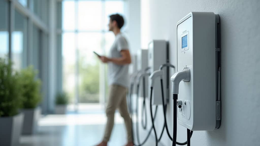 Borne de recharge électrique installée à La Roche-Posay en 2025