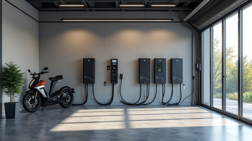 Borne de recharge électrique installée et opérationnelle dans un garage à Messy