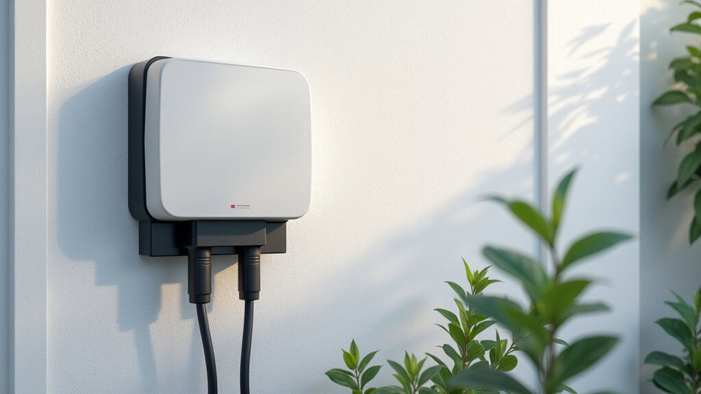 Borne de recharge électrique installée sur un mur extérieur à Celles-sur-Durolle