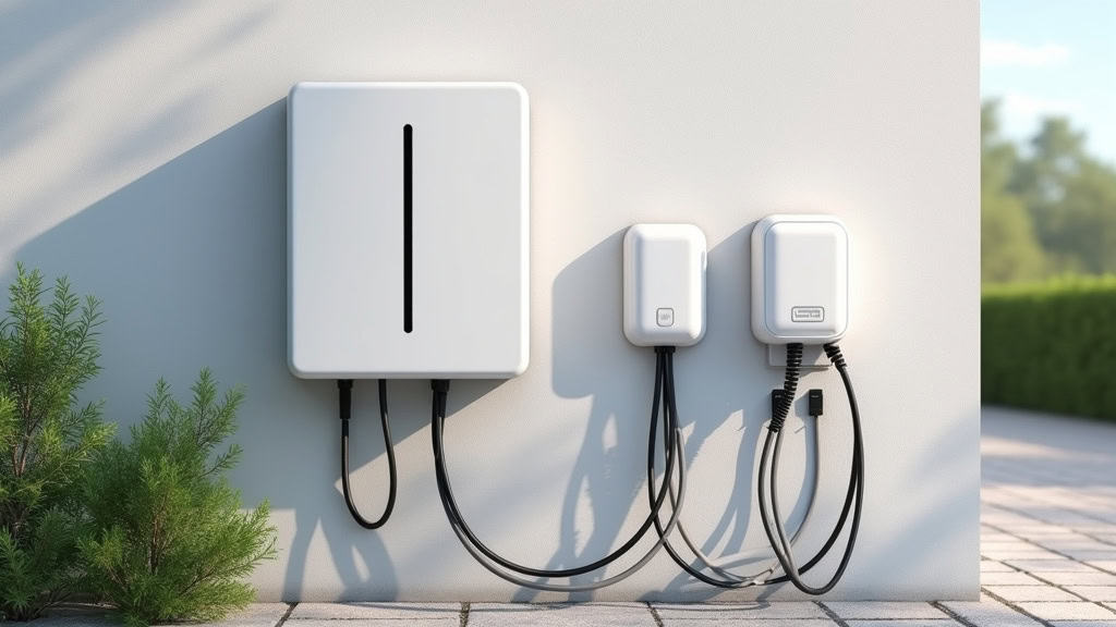 Borne de recharge électrique installée sur un mur extérieur à Soucy