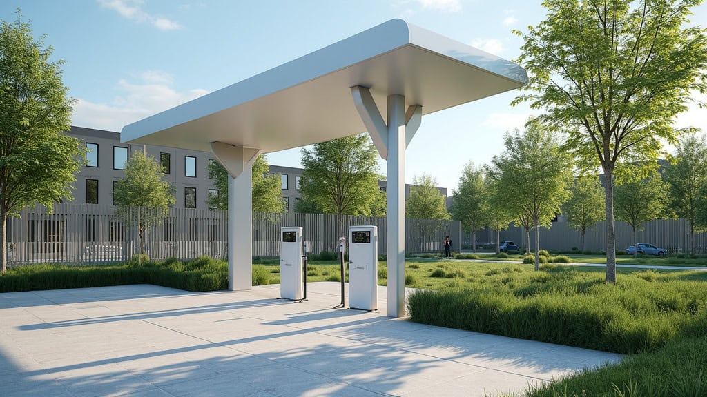 Borne de recharge électrique publique à Jaux près d