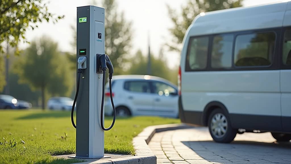 Borne de recharge électrique publique située à Asson