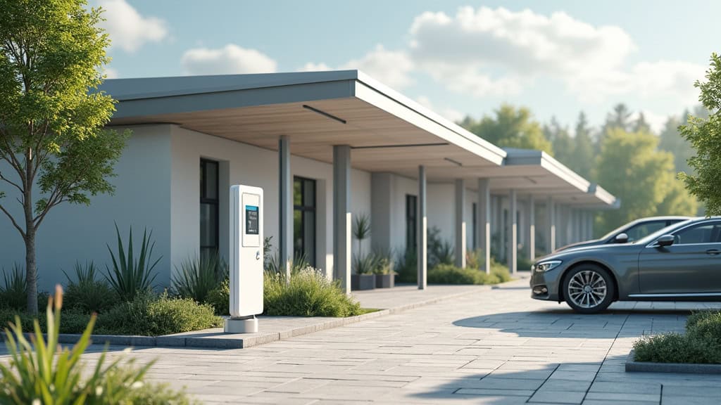 Borne de recharge électrique publique située à Beaufay