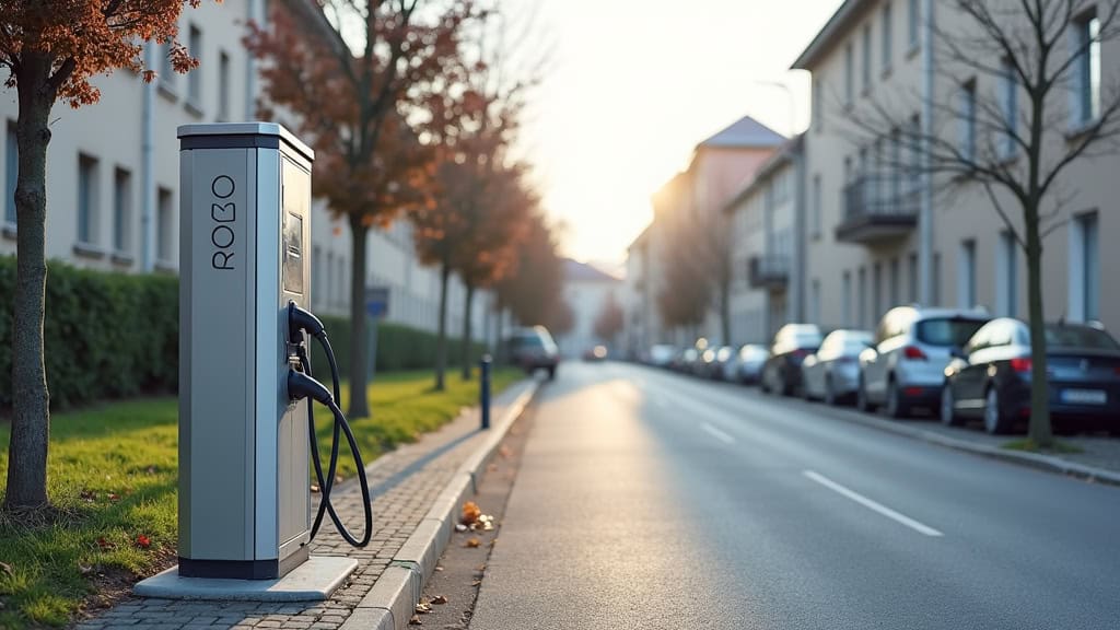 Borne de recharge électrique située rue du Maréchal Gallieni à Maretz