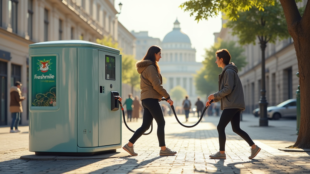 Borne de recharge Freshmile située Place du Marché à Rouhling