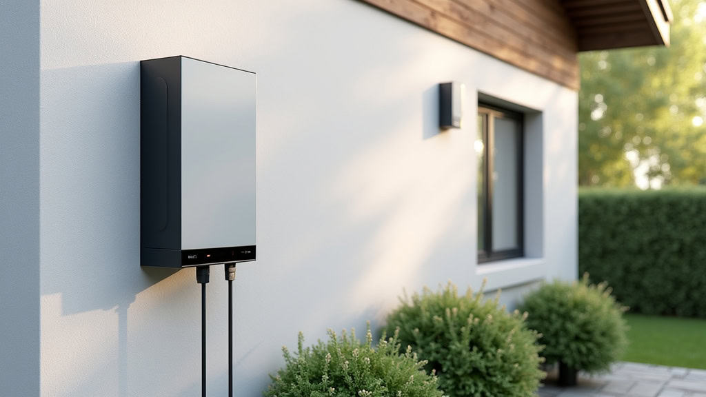 Borne de recharge Hager Witty One installée sur mur extérieur d