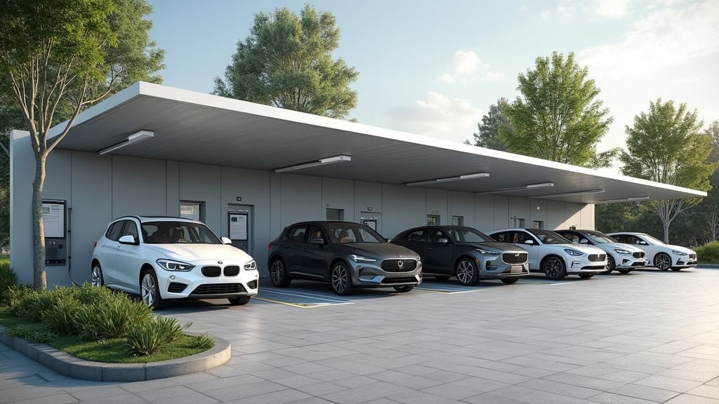 Borne de recharge installée dans un parking collectif à Limas