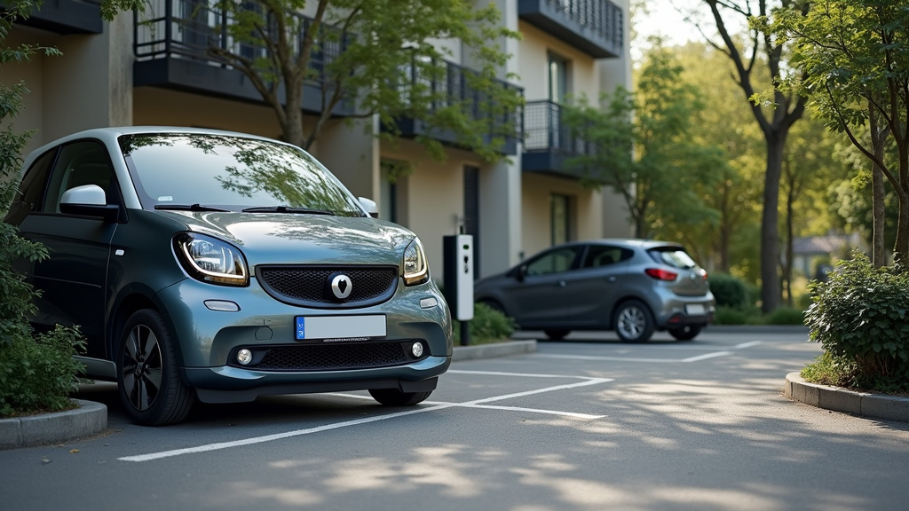 Borne de recharge installée dans un parking de copropriété à Savigny-sur-Orge