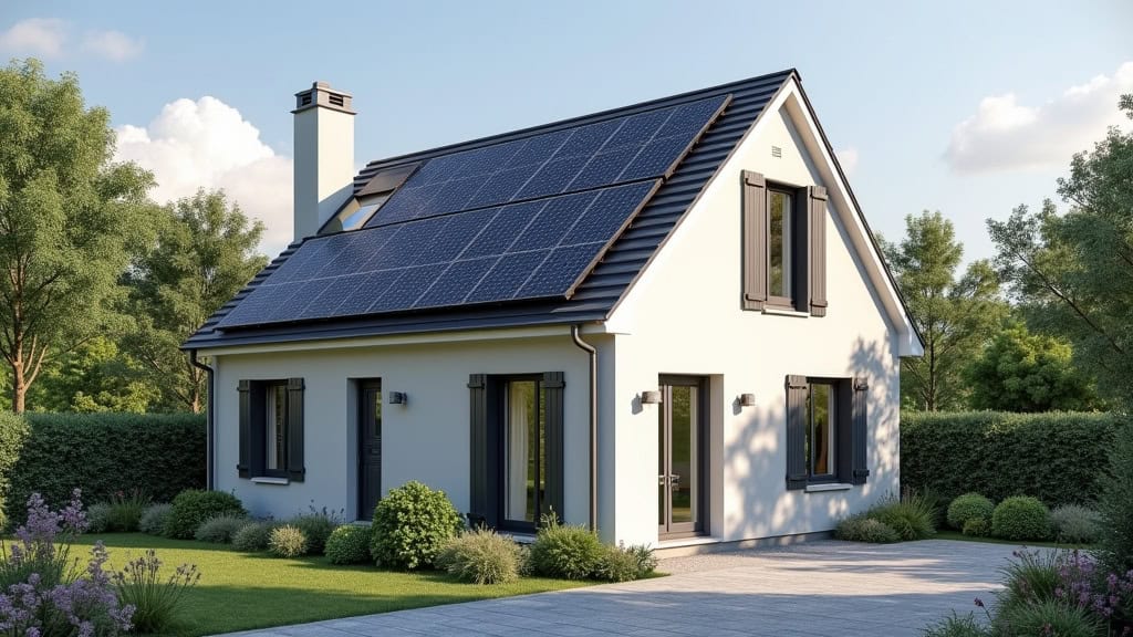 Borne de recharge installée devant une maison à Duclair