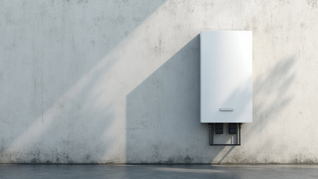 Borne de recharge installée sur le mur extérieur d