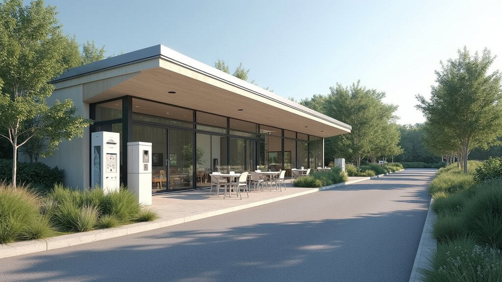 Borne de recharge publique installée à Roz-sur-Couesnon près de l