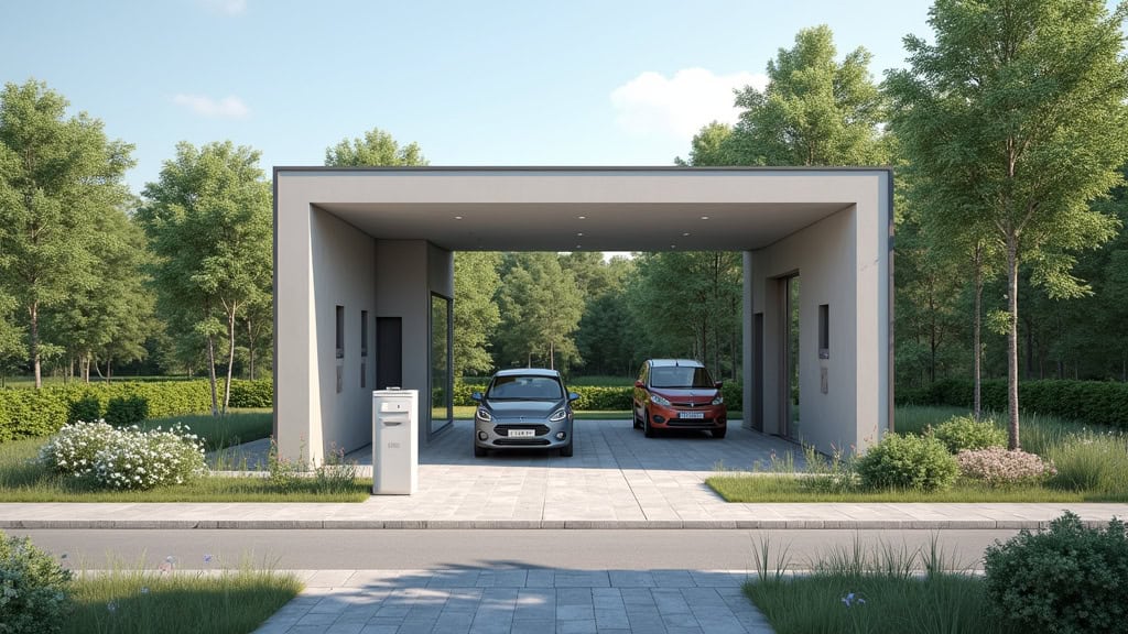 Borne de recharge publique située à Moirans près de Charnècles