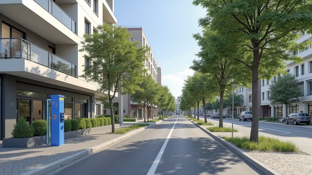 Borne de recharge publique située rue de l