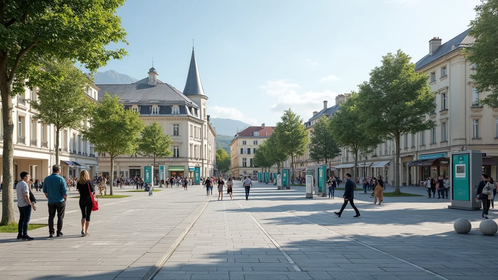 Borne de recharge publique sur la place de la République à Badonviller