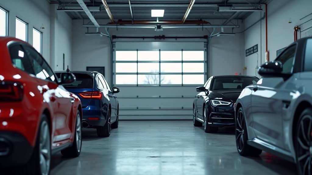 Borne électrique en fonctionnement dans un garage à Saint-Carreuc