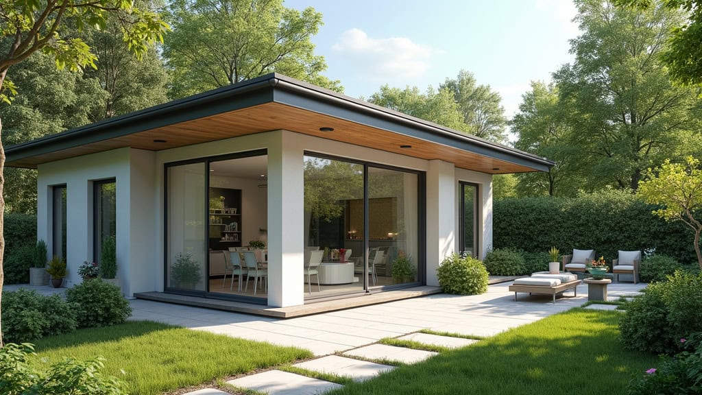 Borne électrique installée dans un jardin à Saint-Ouen-en-Belin