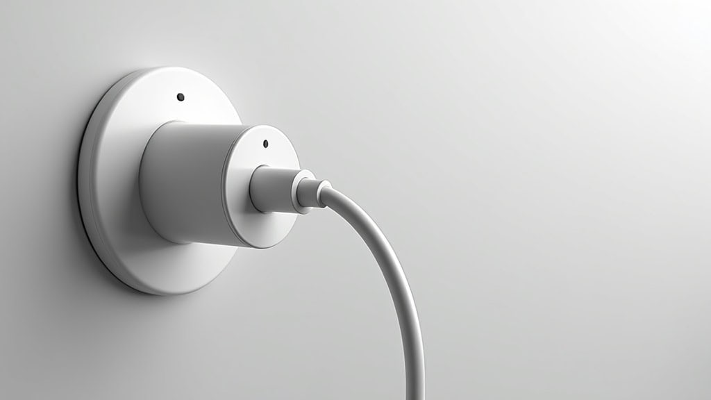 Câble de recharge Type 2 enroulé sur un support mural fixé à l