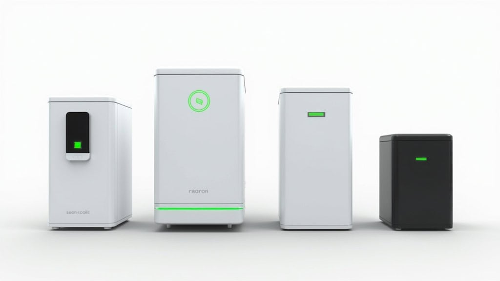 Comparaison visuelle des différents types de bornes de recharge électrique