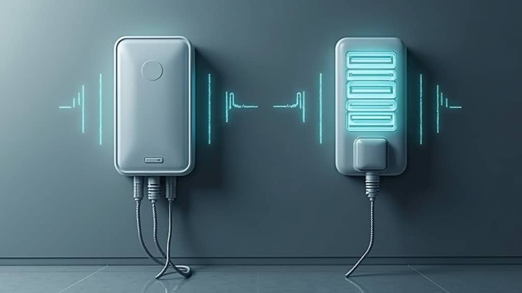 Comparaison visuelle entre une borne de recharge standard et une borne accélérée