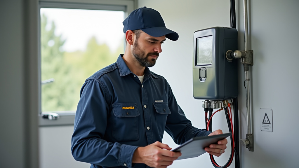 Électricien certifié IRVE en train d’installer une borne de recharge à Argentonnay