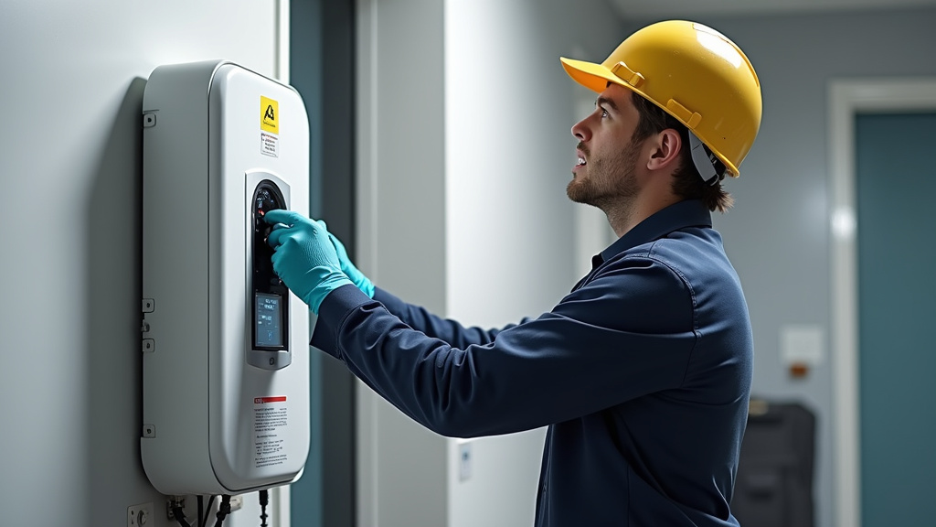 Électricien certifié IRVE en train d’installer une borne de recharge à Mirabel-aux-Baronnies