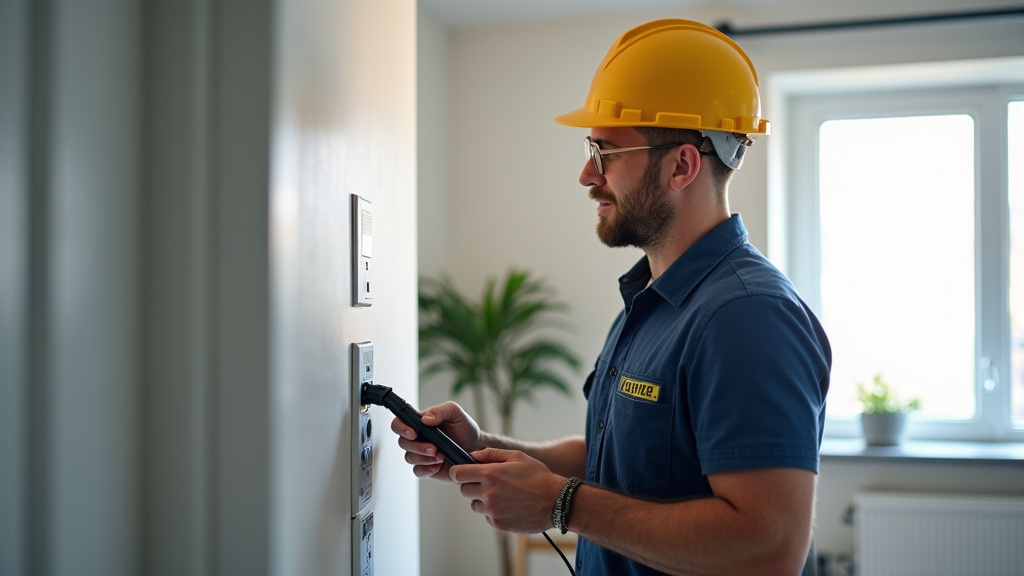 Électricien certifié IRVE réalisant un diagnostic électrique à domicile à Manigod