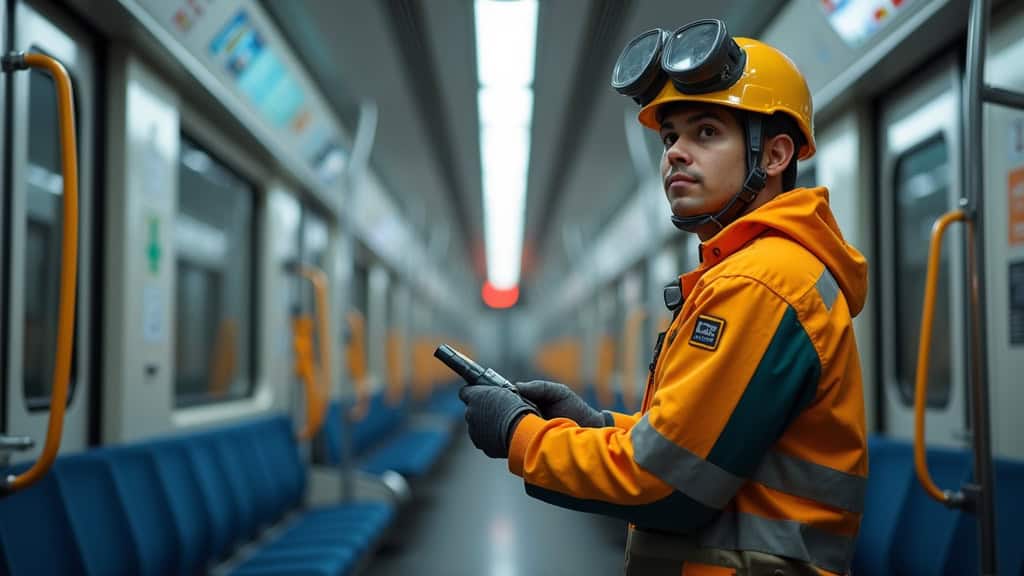 Électricien en train d