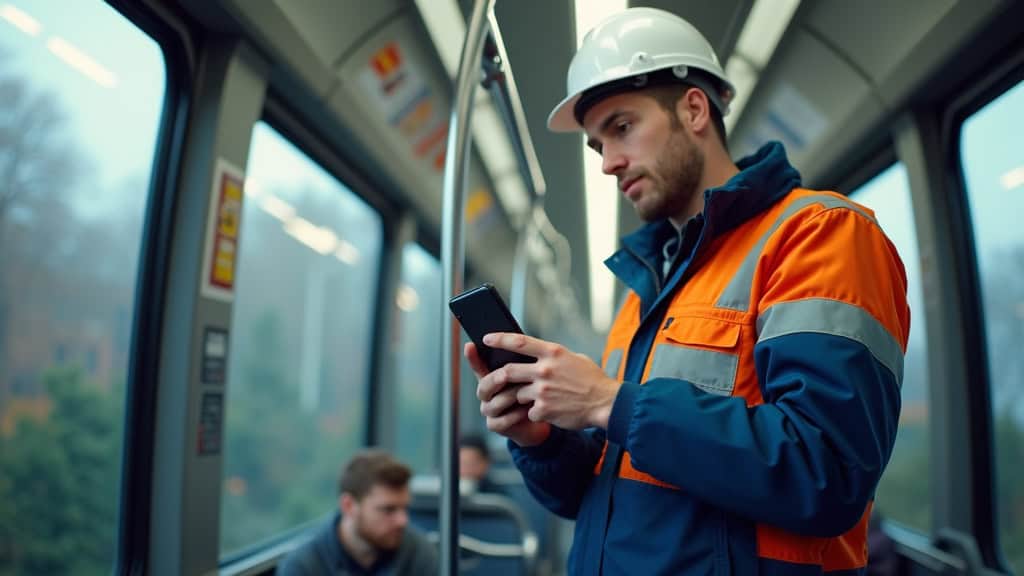 Électricien en train d