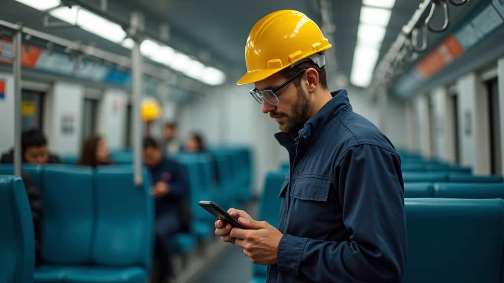 Électricien en train d