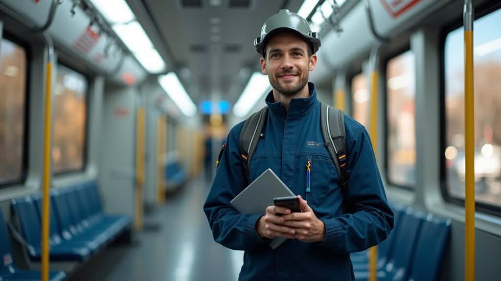 Électricien en train d