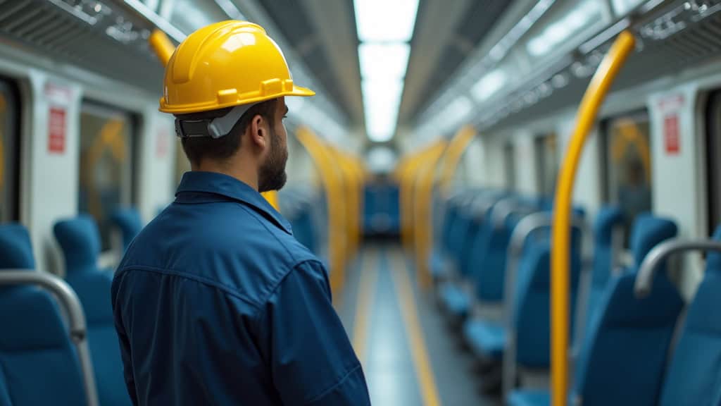 Électricien en train d