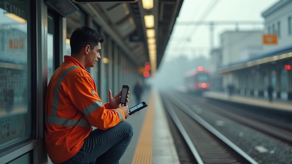 Électricien en train d