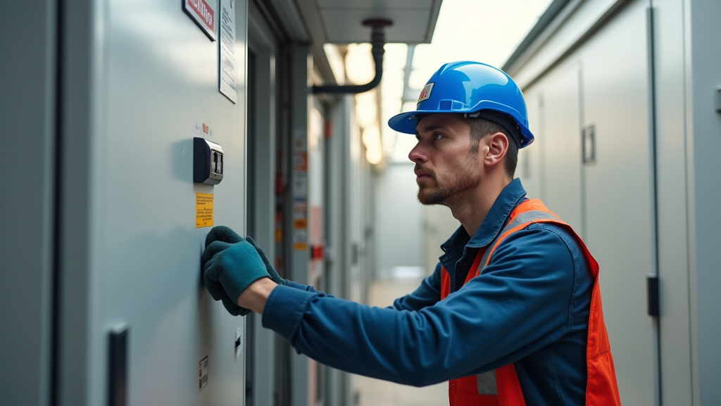 Électricien en train d’installer une borne de recharge à Nivolas-Vermelle