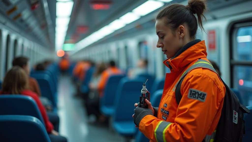 Électricien IRVE en train d