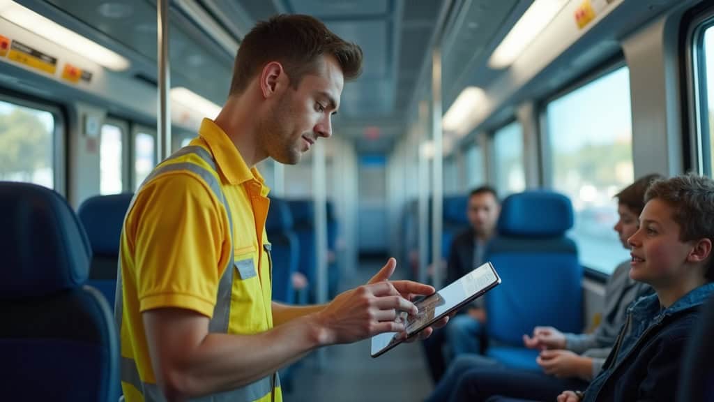 Électricien IRVE en train d