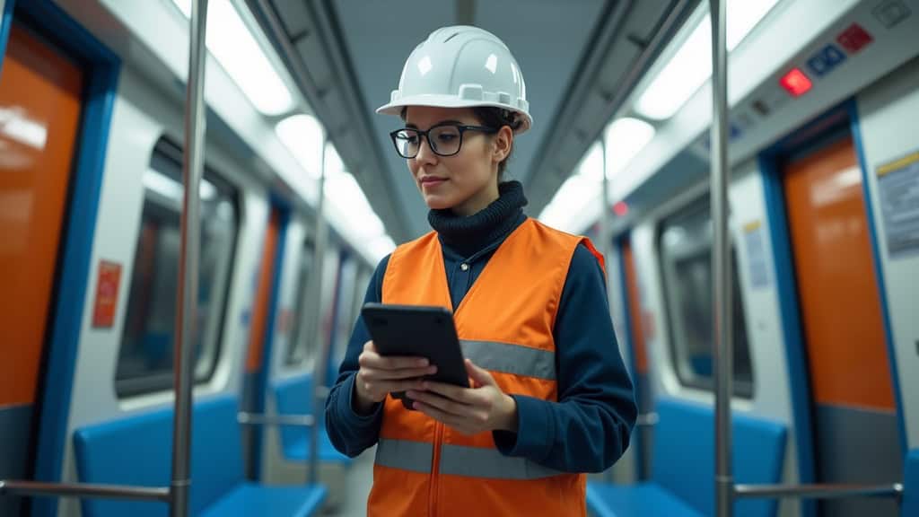 Électricien IRVE en train d