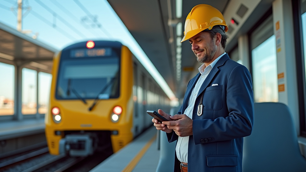 Électricien IRVE en train d