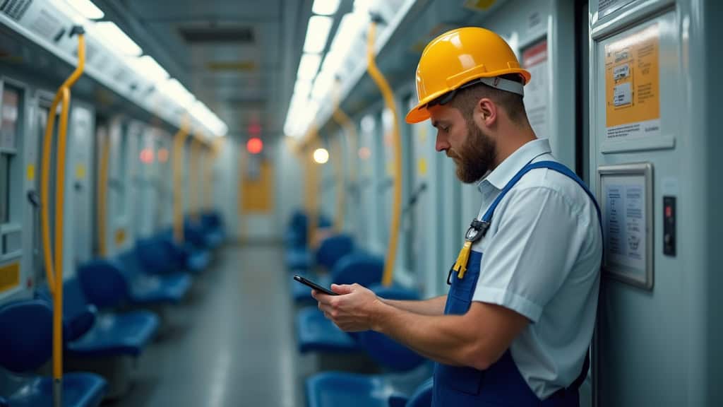 Électricien professionnel en train d