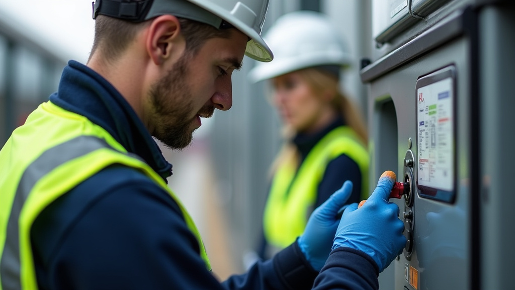 Électricien qualifié IRVE en train d