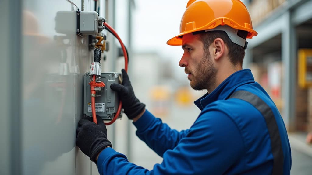 Équipe EJ ELEC en intervention pour une installation de borne à Isigny-le-Buat