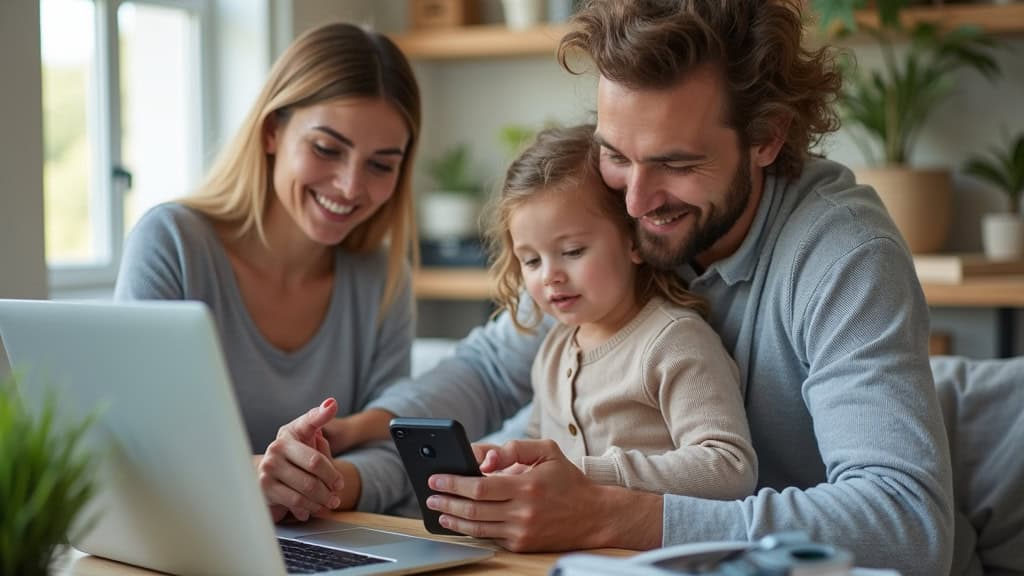 Famille utilisant une borne de recharge connectée à Wizernes
