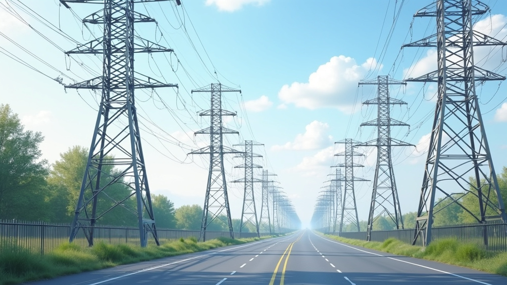 Infrastructure du réseau électrique à Andeville en vue de l