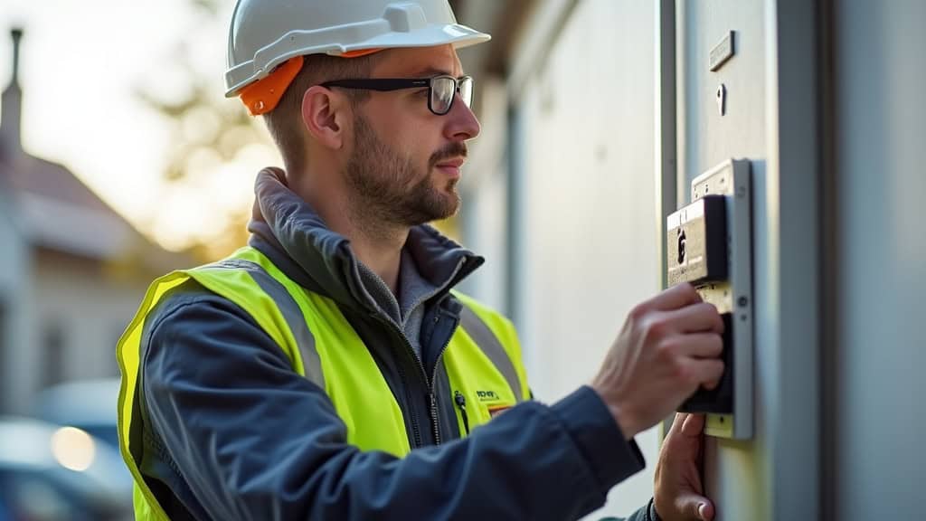 Installateur IRVE en train de poser une borne électrique à La Ferté-Gaucher