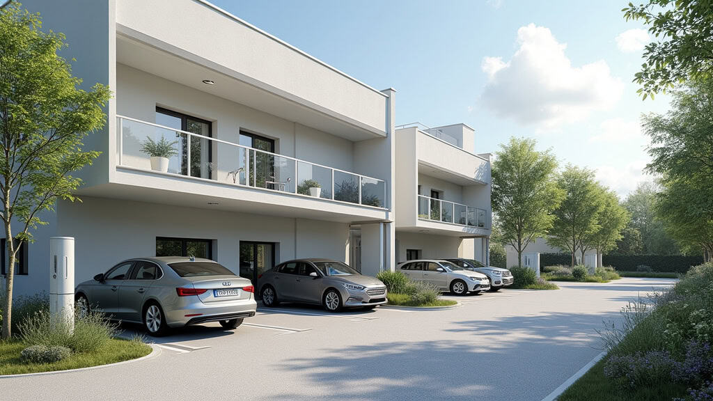 Installation de plusieurs bornes de recharge dans un parking de copropriété à Dettwiller