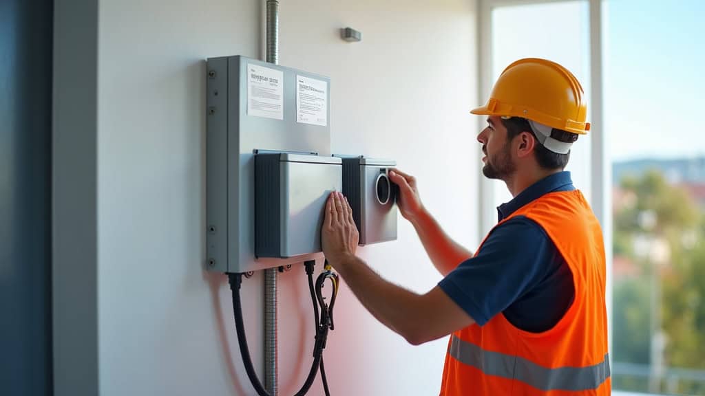 Préparation de l’installation d’une borne électrique à Saint-Georges-les-Bains