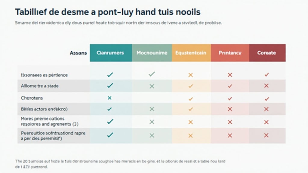Tableau comparatif des aides pour l