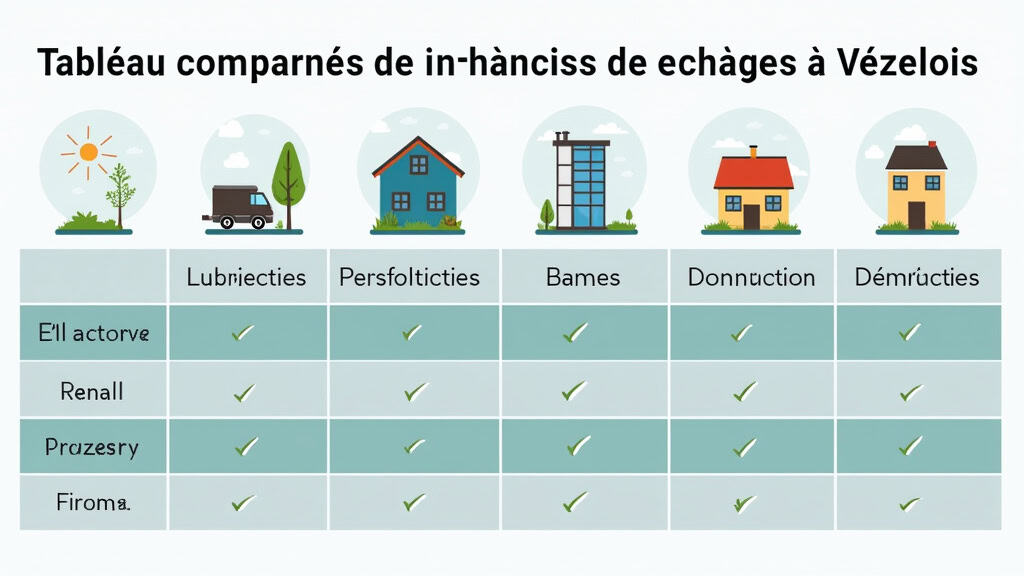 Tableau comparatif des types de bornes de recharge installées à Vézelois
