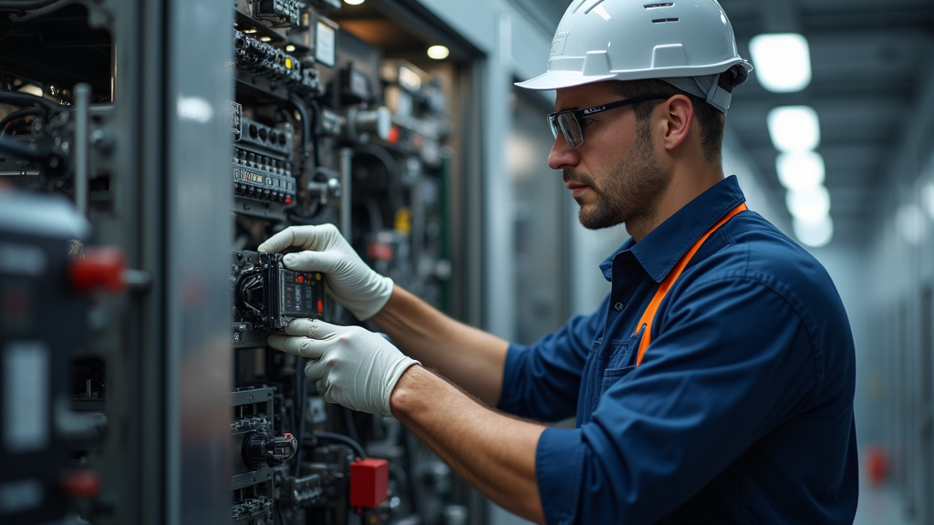 Technicien effectuant la maintenance d