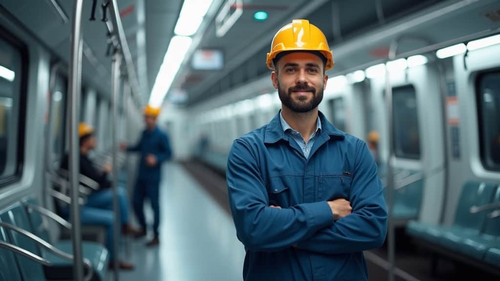 Technicien en train d